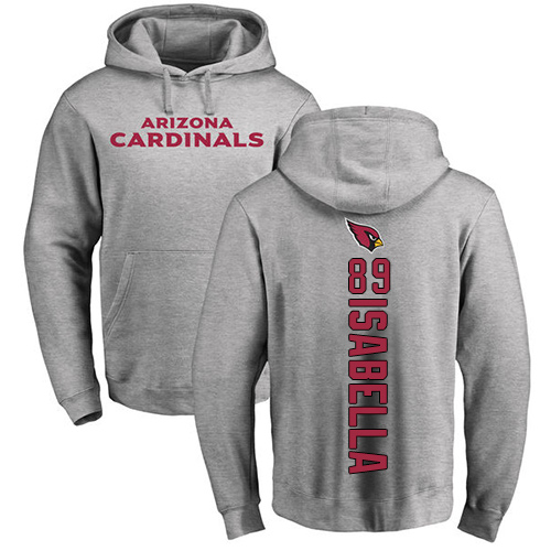 Arizona Cardinals Men Ash Andy Isabella Backer NFL Football 89 Pullover Hoodie Sweatshirts